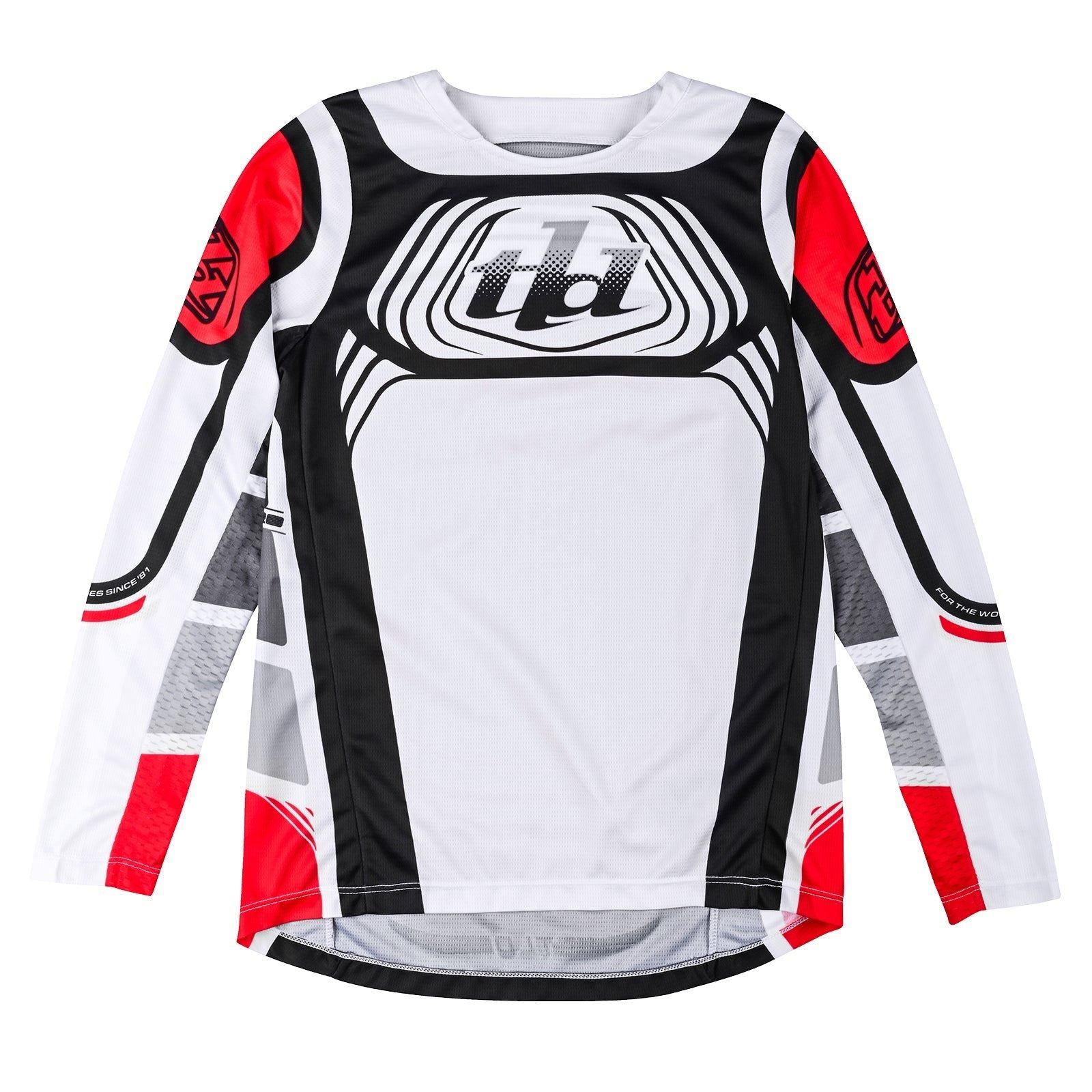 Troy Lee Designs 2025 Motocross GP PRO Youth Wavez Jersey Off White Red